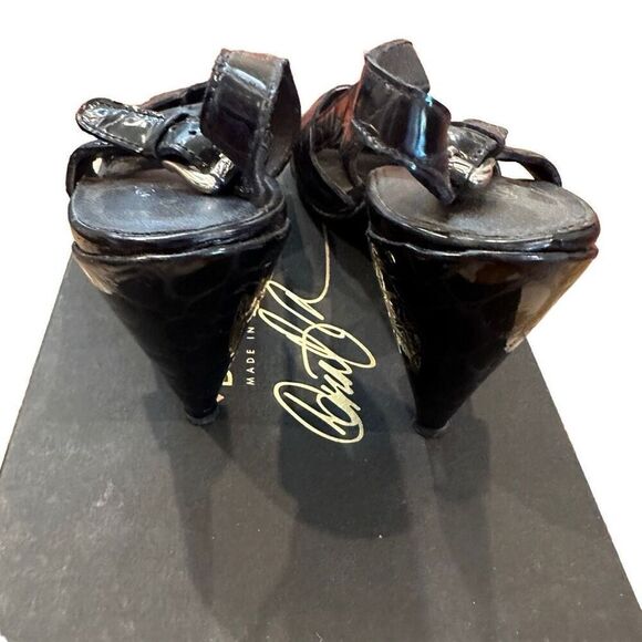 Donald Pliner classic black sling crocs back heels - size 8.5 - Picture 6 of 9